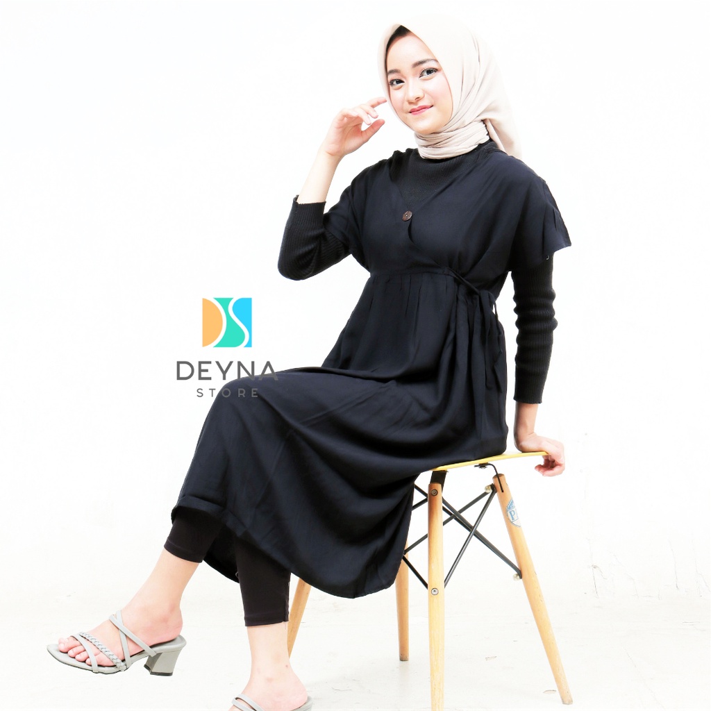 DASTER KIMONO FITRIA PREMIUM VIRAL KEKINIAN LIDWINA | Kimono Pendek Wanita Polos Remaja Aksrn Tali Pinggang Busui Friendly | Bahan Katun Tayon Twill Premium