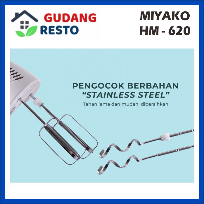 Miyako Hand Mixer HM620 / Handmixer HM-620 / han mikser HM 620 MIXER TANGAN GENGGAM ORIGINAL GARANSI