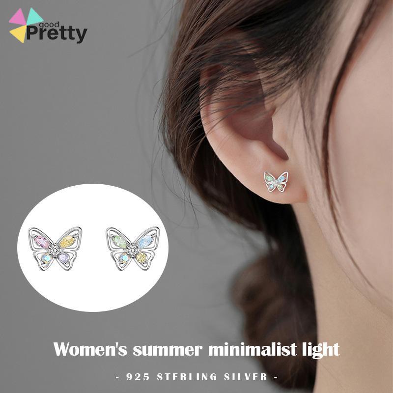 925 Anting Kupu-kupu Perak Sterling  Anting Desain Niche Mewah Ringan Musim Panas Wanita  Sederhana - PD