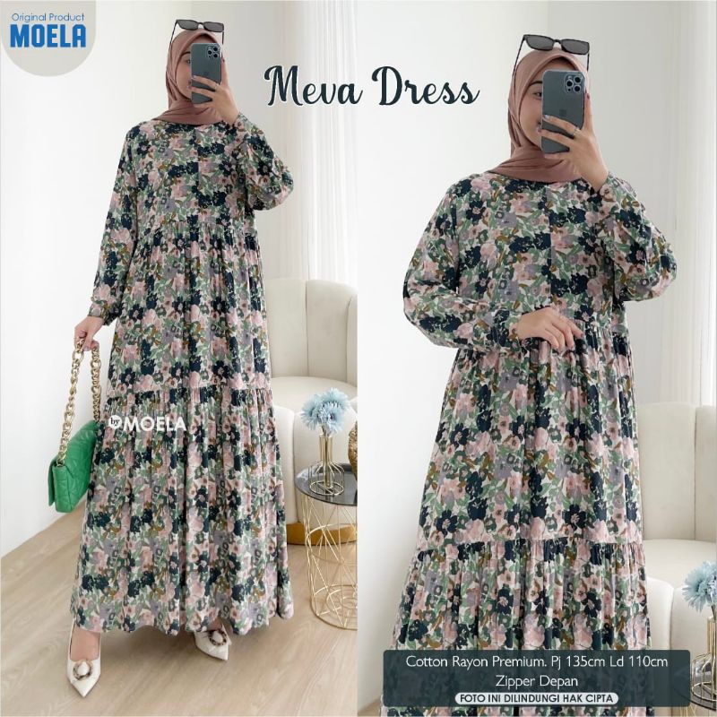 Lazea Faya Meva Hibia Dress Gamis Jumbo Allsize Busui Premium Catton Rayon Original Ori Moela Berlabel-4