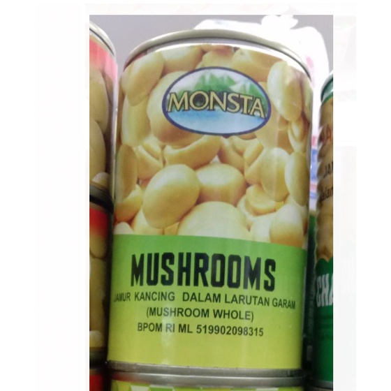 

Monsta Whole Mushroom Jamur Kancing Dalam Larutan Garam - 425gr
