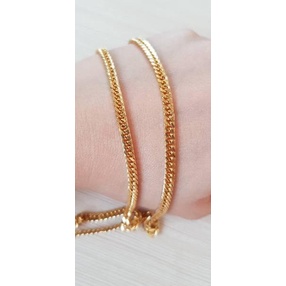 Chekout Kalung fashion Titanium Gold Import Kalung Rantai titanium padat Antikarat 2mm 3mm 4mm 5mm 6