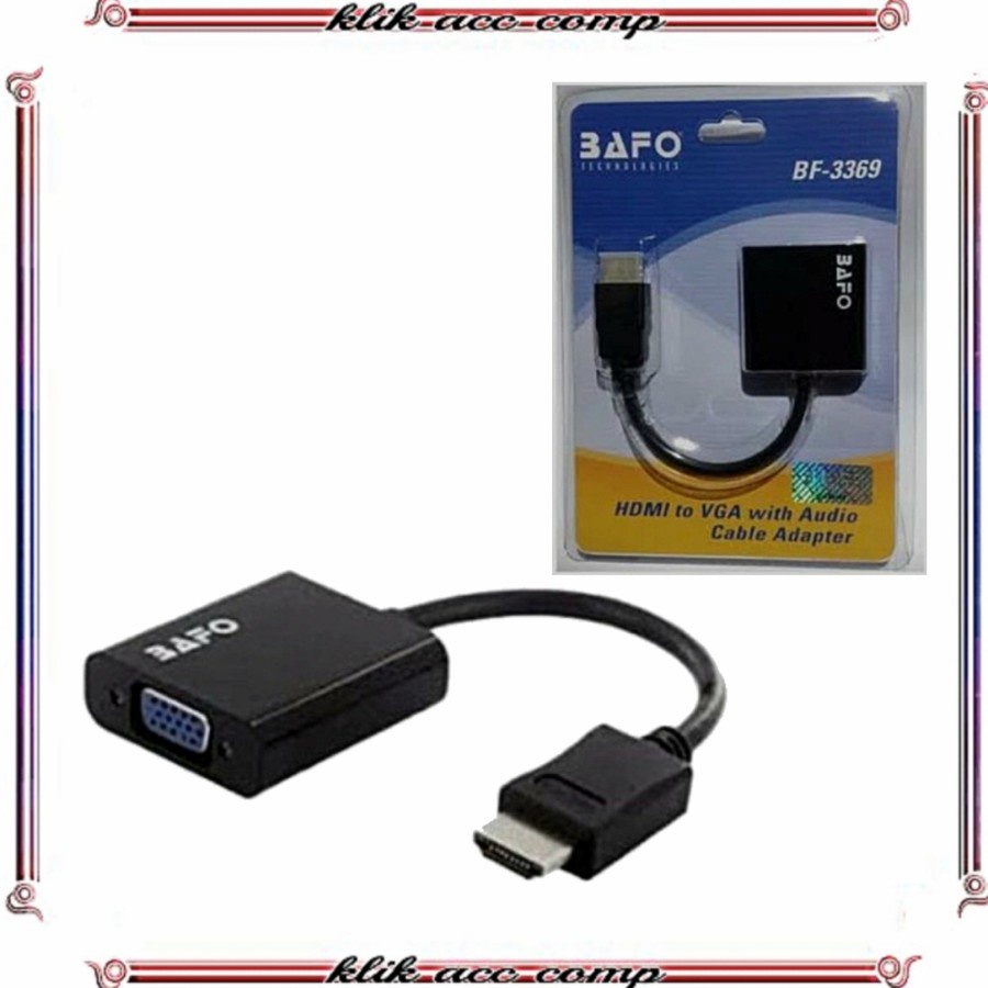 Bafo kabel HDMI to VGA / Converter HDMI to VGA BAFO 3369 adapter