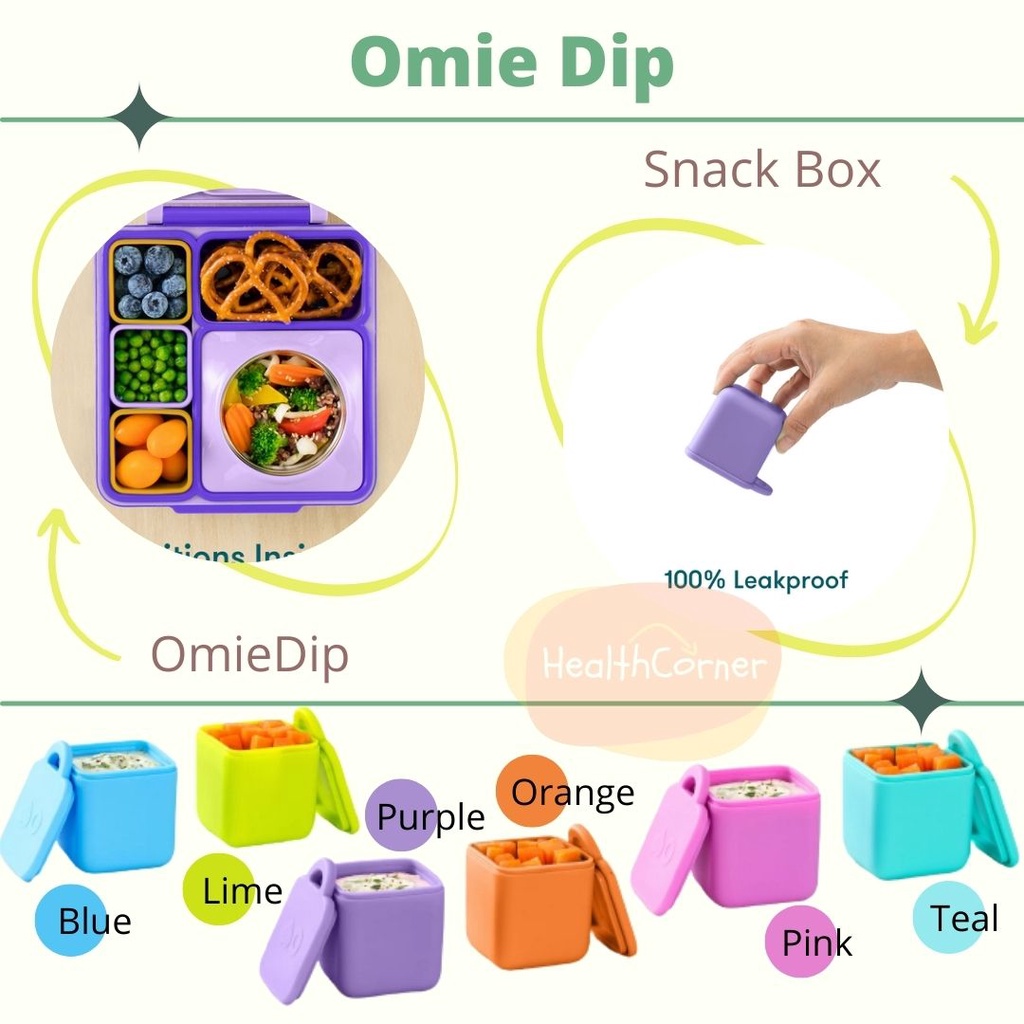 OMIEDIP Silicone Dip Snack Containers Cups Bento Omiebox 2pcs Lunch box ORIGINAL - Leakproof