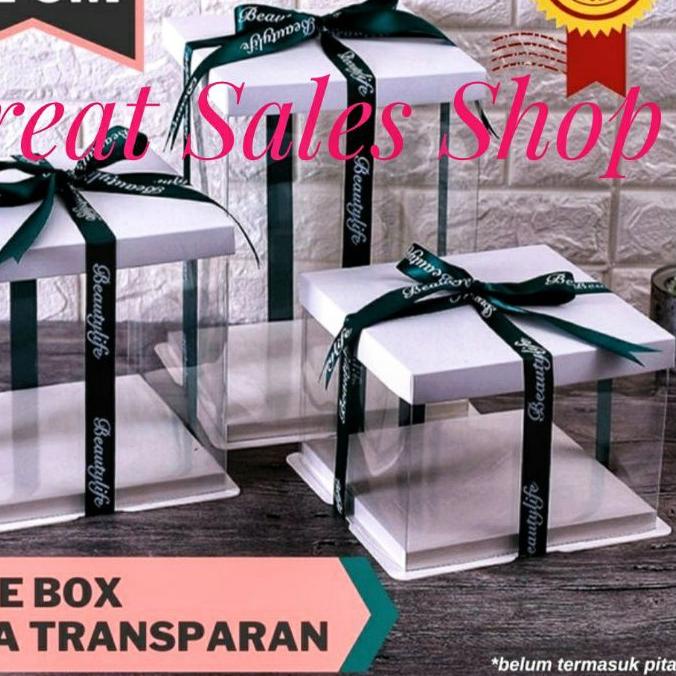 

Diskon✔️Kotak kue transparan cake box mica dus kue P22 x L22 cm|SQ2