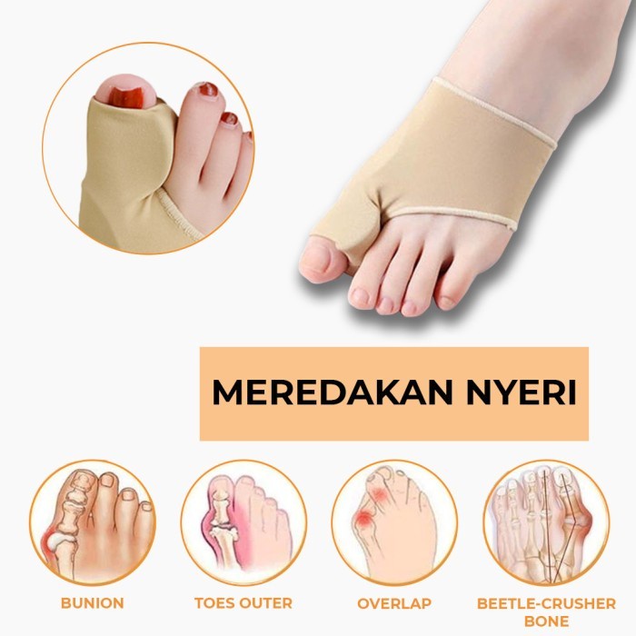 Penggunaan Harian/Alat Terapi Korektor Tulang Jempol Bunion Bengkok Hallux Valgus Orthotics / Gel Kain Lembut Pelindung Jempol Jari Kaki