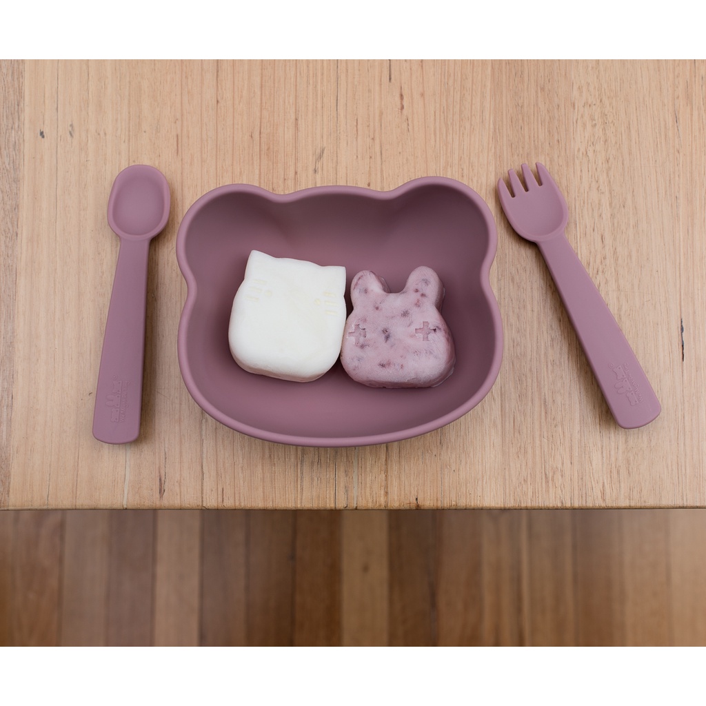 We Might Be Tiny Feedie Spoon &amp; Fork With Case - Sendok Silicone Bayi Sendok Anak MPASI Spoon Fork Silicone Silikon