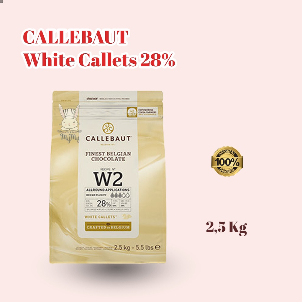 

CALLEBAUT WHITE CHOCOLATE COUVERTURE 28% / COKLAT PUTIH W2 2,5 Kg