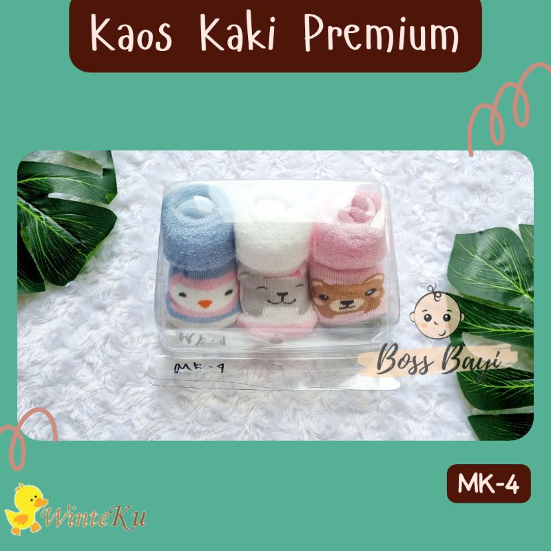 WINTEKU Kaos Kaki Premium Kemasan Mika 1 set 3 pasang 0-12M