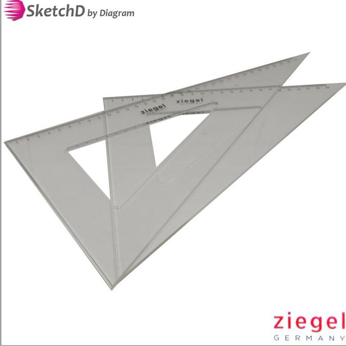 

(COD) Penggaris - Mistar Segitiga set 23/33 Ziegel OBRAL Kode 59