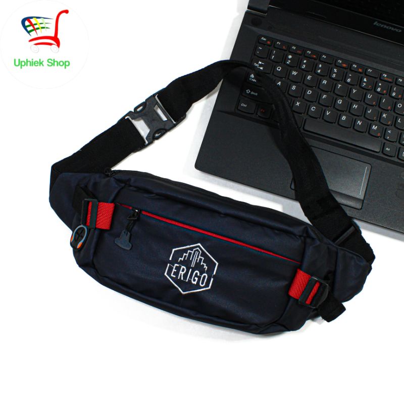 Tas Selempang Pria ERIGO Waterproof WaistBag Pria Wanita Anti Air Anti Sobek Premium Murah