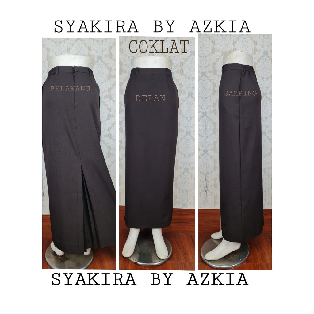 rok span warna hitam dan coklat tua ukuran 6L, 7L Dan 8L-rok kerja-rok span syakira-rok polyester-rok kerja modis-rok kerja wanita