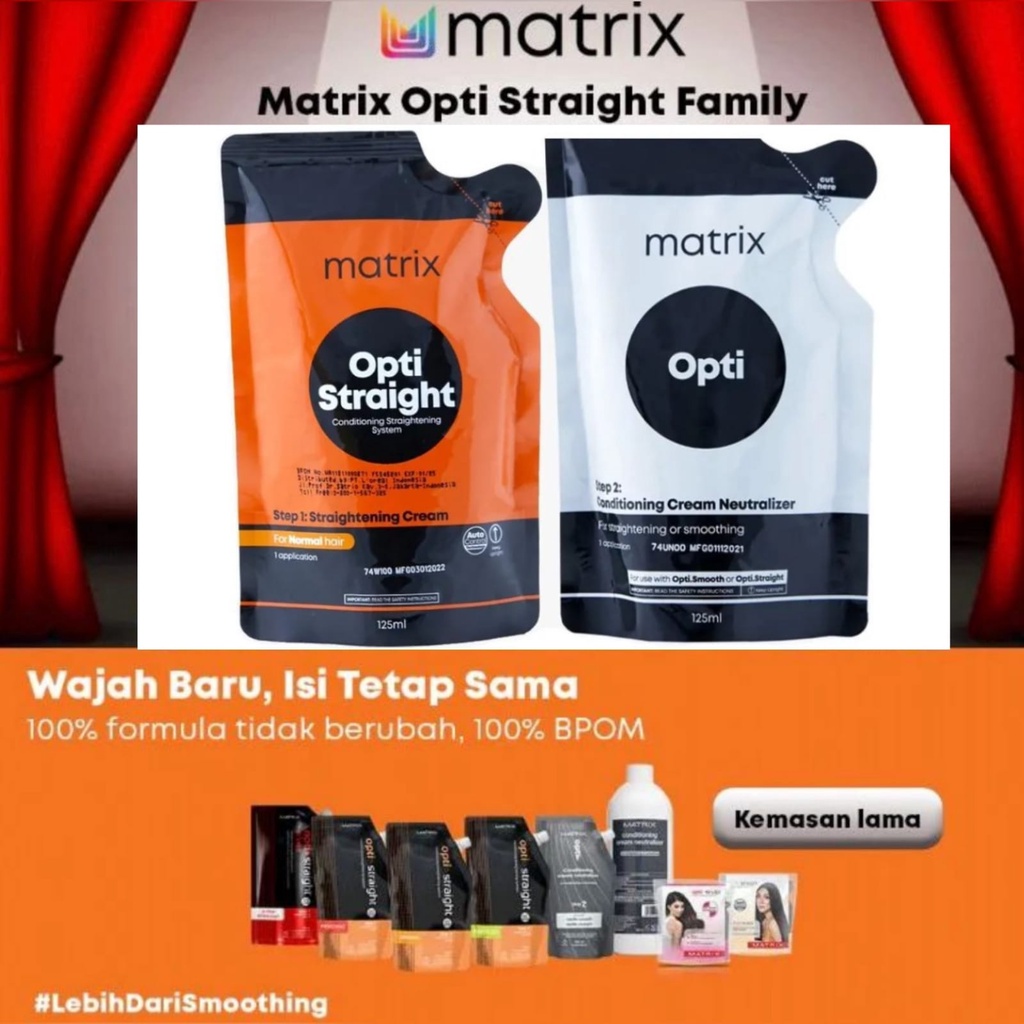 Matrix Mini Opti Straight 125ml x 2 Matrix Smoothing Matrix Obat Pelurus Rambut