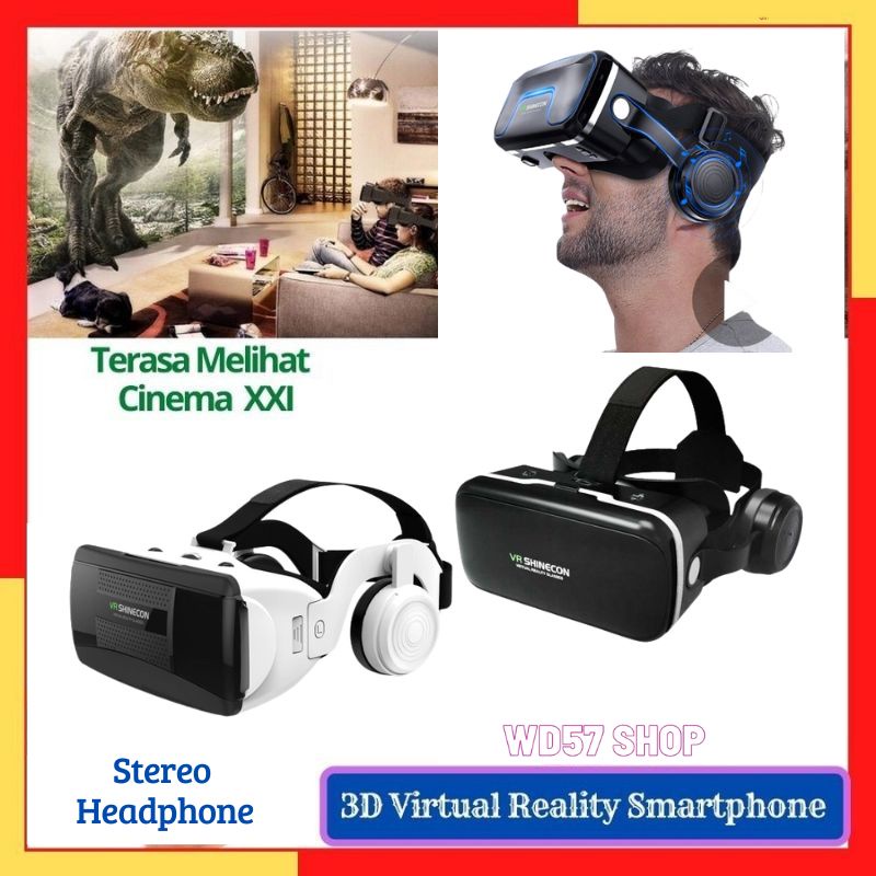 New Kacamata 3D Lensa VR Box Virtual Pembesar Video Game Dimensi Smartphone Ponsel Handphone Hp