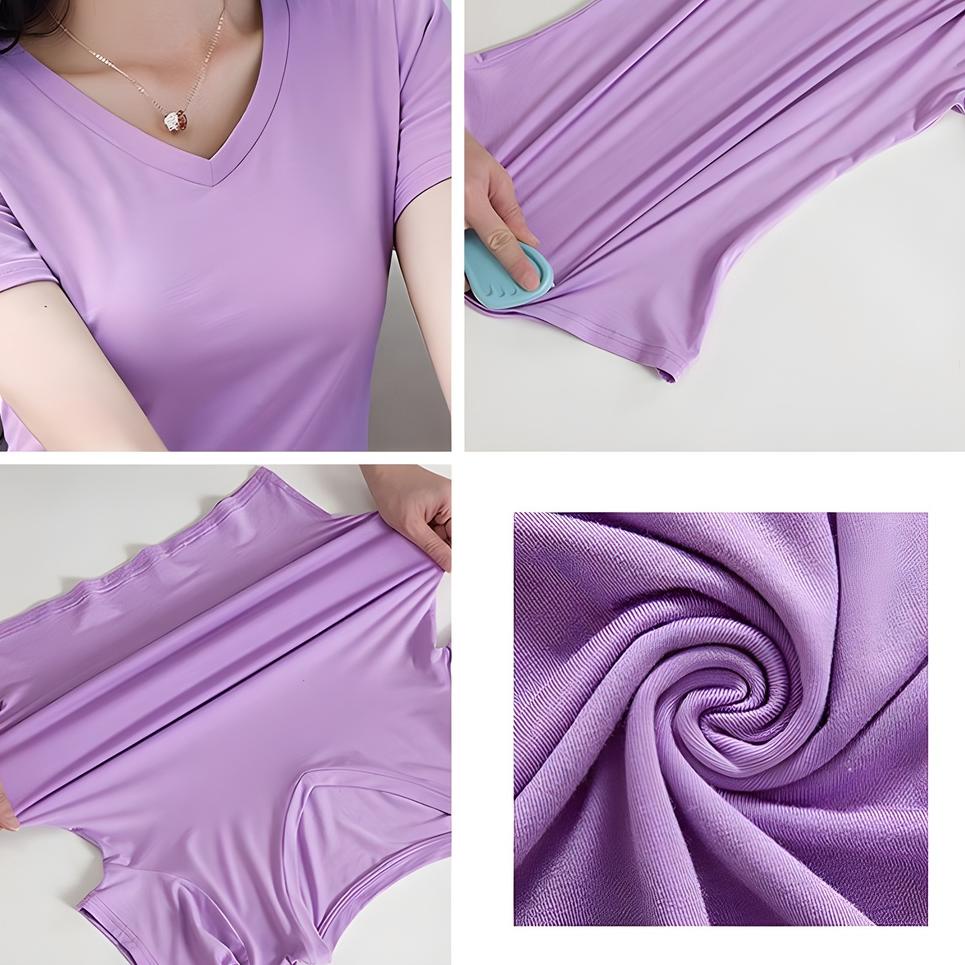 Rekomendasi Kaos Polos Wanita Dewasa Lengan Pendek Polos Kerah V Neck Basic Oblong Bahan Cotton Rayo