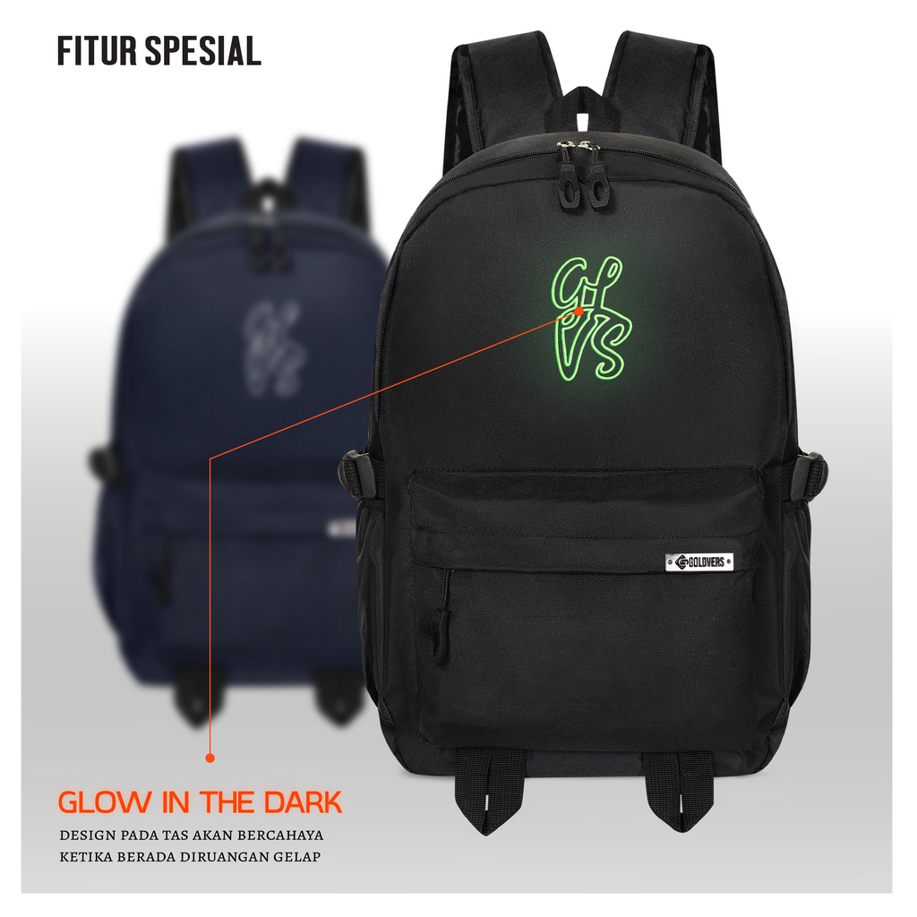 GLVS - Tas Ransel Pria Backpack Pria Tas Punggung Pria Wanita ORIGINAL Glow In The Dark