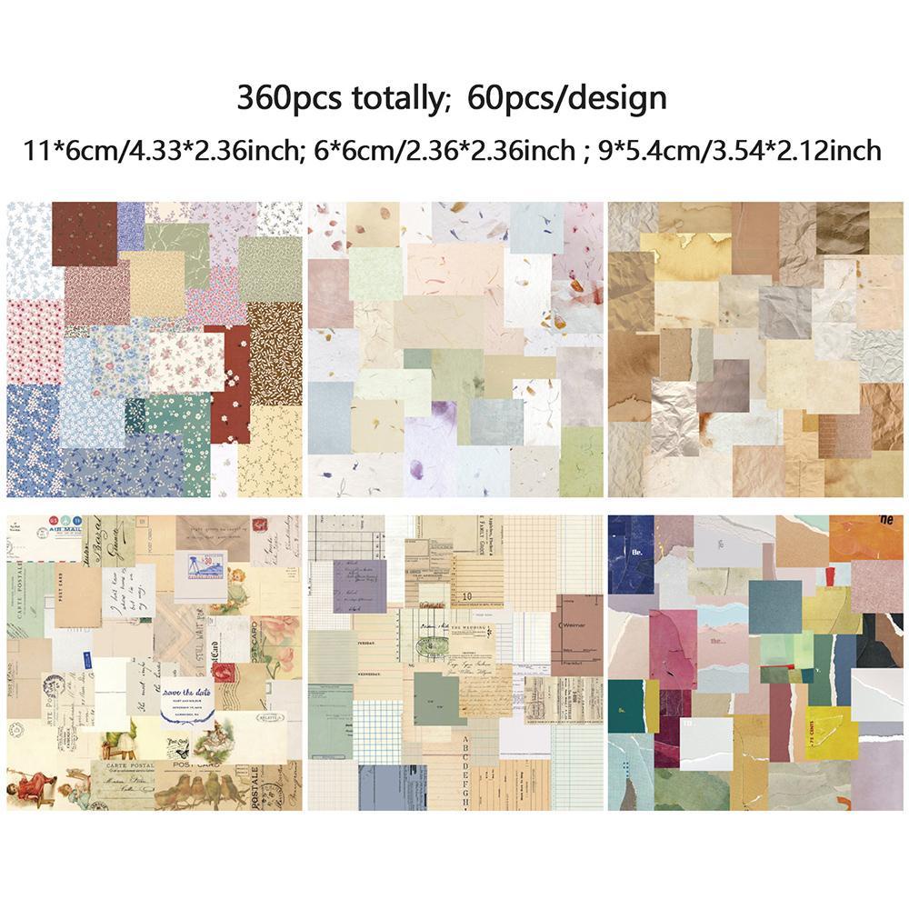 Top 60PCS Scrapbook Bahan Kertas DIY Kreatif Alat Tulis Sekolah Scrapbooking Card
