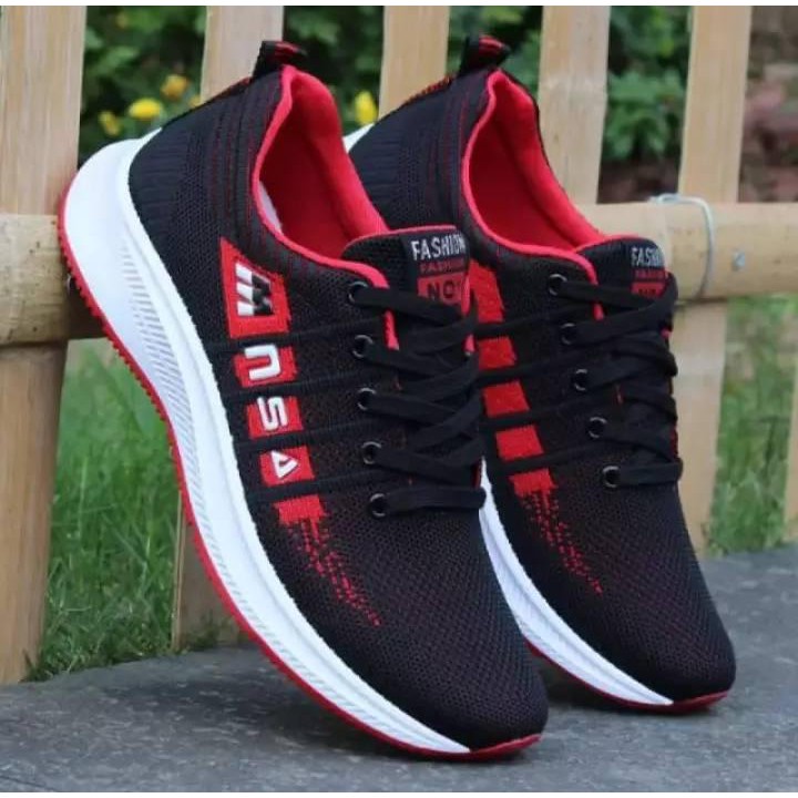 Sepatu Sneakers Pria Casual Musa / Sepatu Sekolah Hitam / Sepatu fashion COD