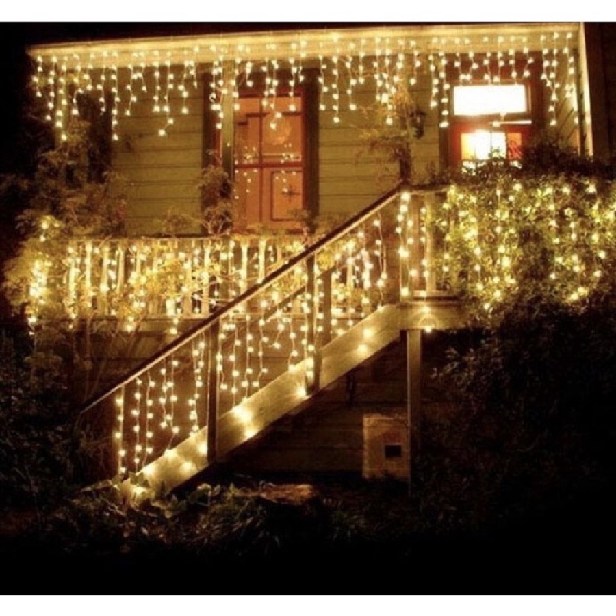 Lampu Hias Tirai Warna Warni Warm White Putih Led Tumblr Natal Panjang 4.5M 4,5M 4,5 Meter