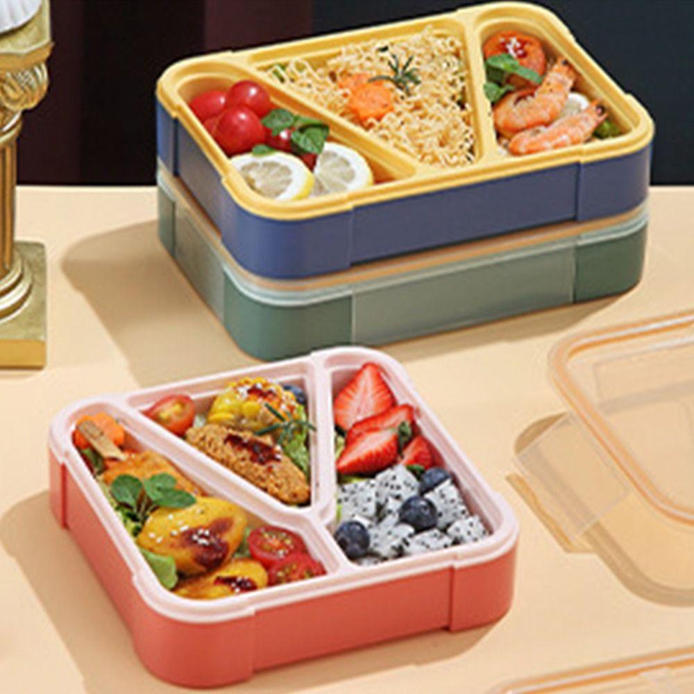 Solighter Lunch Box Portable Microwavable Wadah Makanan Anti Bocor