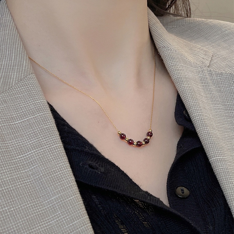 Kalung tali tambang lima bola warna titanium anti karat harga grosir bisa COD