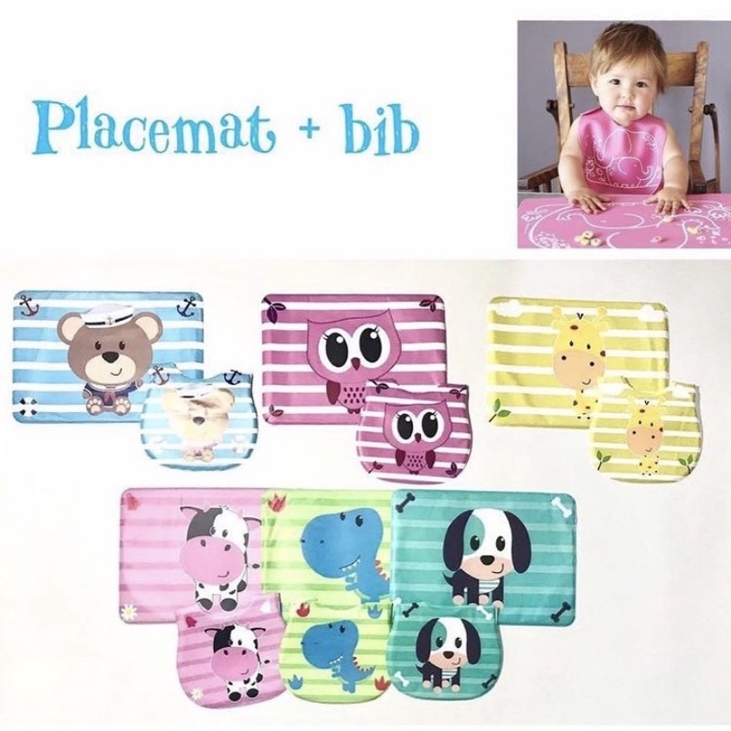 Bib + placemat bayi set - celemek bayi | alas makan bayi