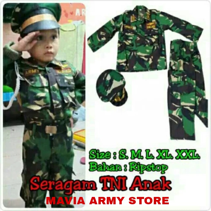 TNI AD ANAK Baju seragam tni ad anak tk paud au al comando abri loreng tentara nasional indonesia an
