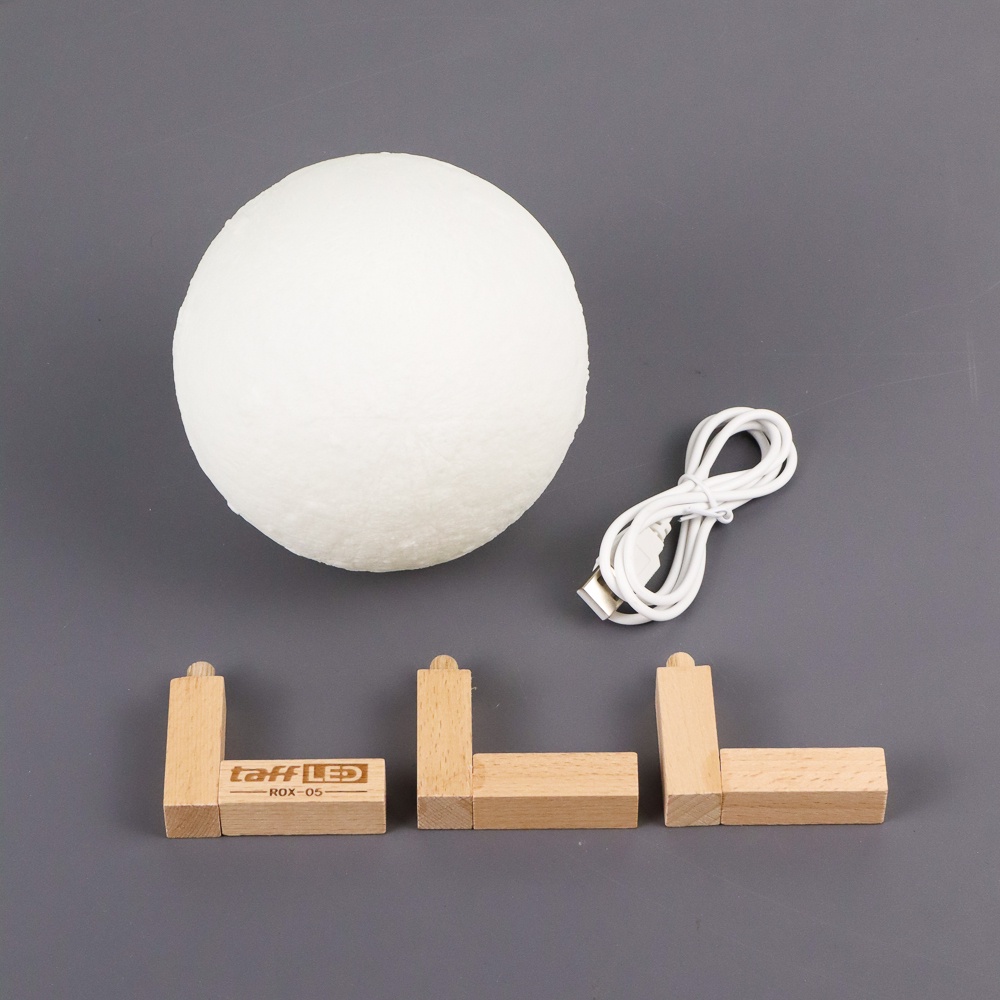 LAMPU TIDUR 3D PRINTED MOON NIGHT LIGHT TABLE RECHARGEABLE LAMP