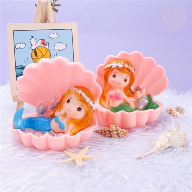 CCM12 Cake Topper Mermaid 3D Mutiara Putri Duyung Seashell Dekor Kue Ultah Anak