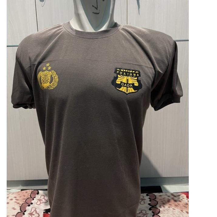 Penawaran Terbaik--KAOS GADA PRATAMA COKLAT- KAOS SATPAM TERBARU
