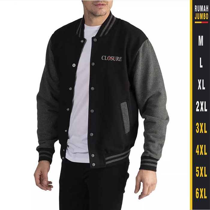 (M - 6XL) Jaket Varsity Baseball Oversize jaket varsity baseball bomber original closure