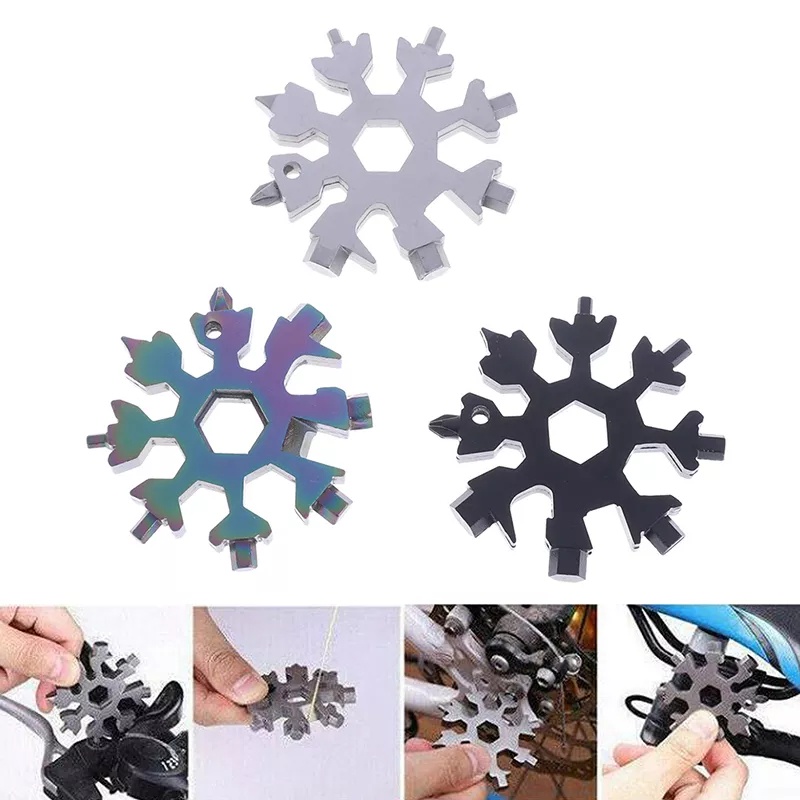 18 in 1 Snowflake Multi-tool Pocket Tool Spanner Hex Wrench Bottle