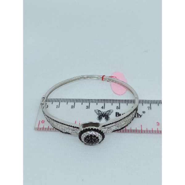 gelang perak asli silver 925 lapis emas/gelang tangan bangle di*r mt hitam kombi mp/asli silver/fashion wanita