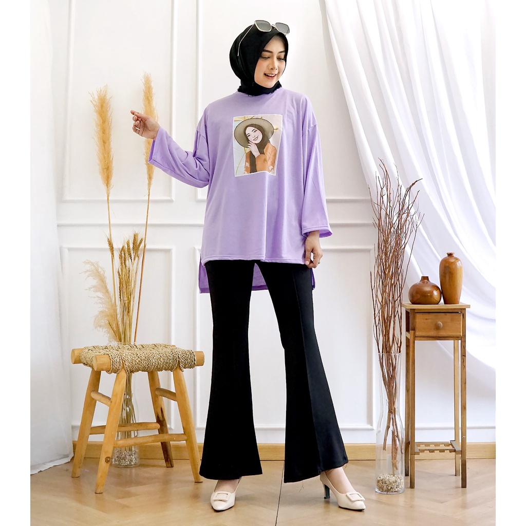 GR ATASAN OVERSIZE KAOS BASIC VIRAL HIJAB SR552