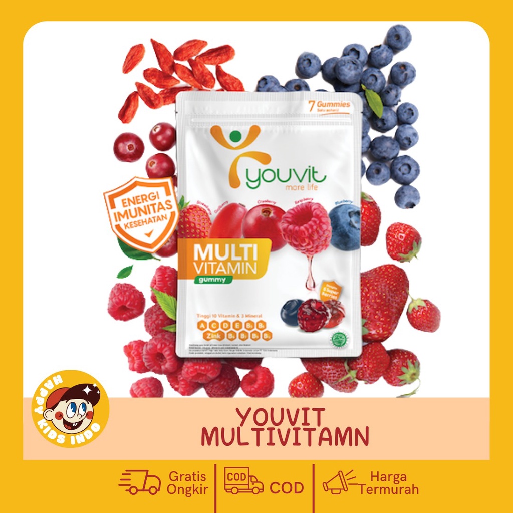 Jual Youvit Multivitamin 1 Sachet Isi 7 Gummy Dengan Ginseng Biotin