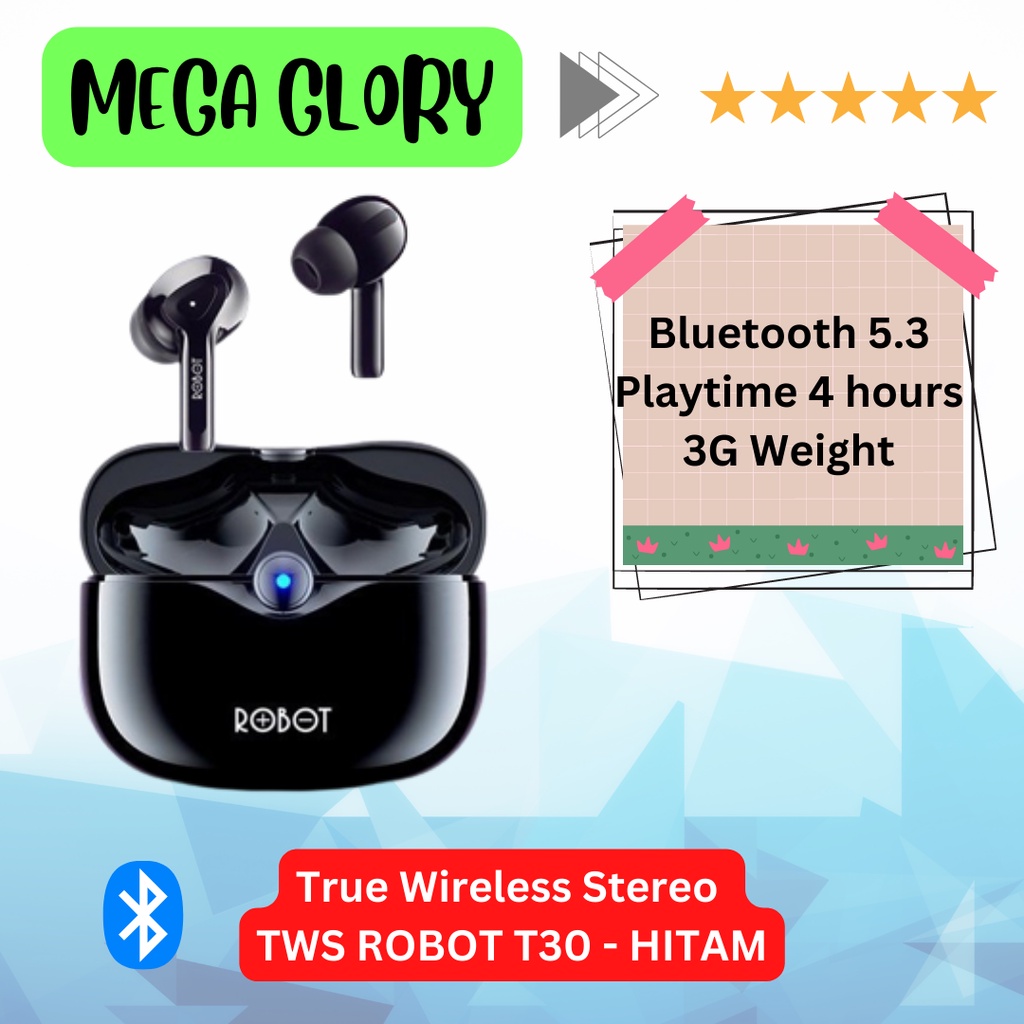 AIRPODS TWS ROBOT T30 HITAM