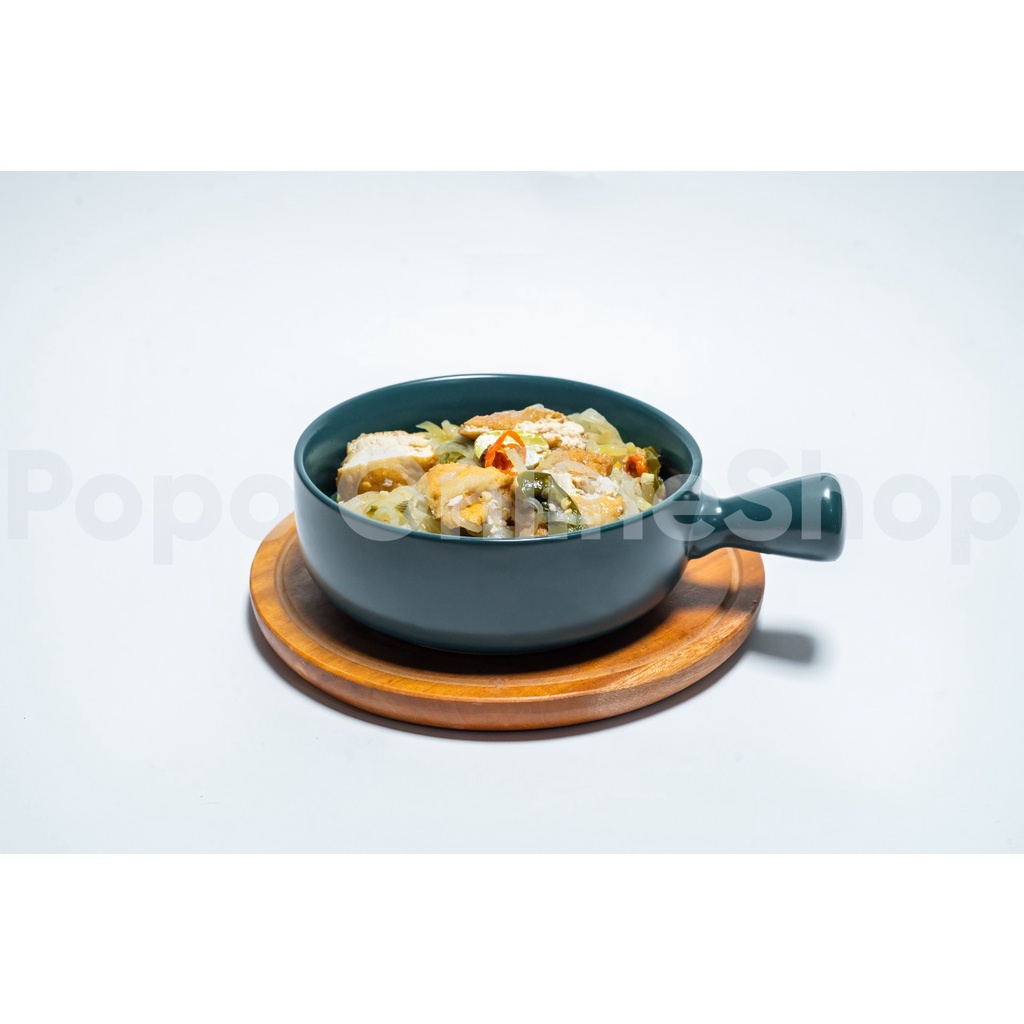 Mangkok Keramik Glazed Bowl Nordic Gagang Mangkok Tebal Premium