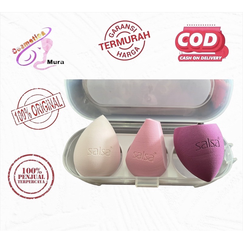 harga satuan -- salsa beauty blender super mantap - tidak banyak menyerap foundation - sponge make up salsa