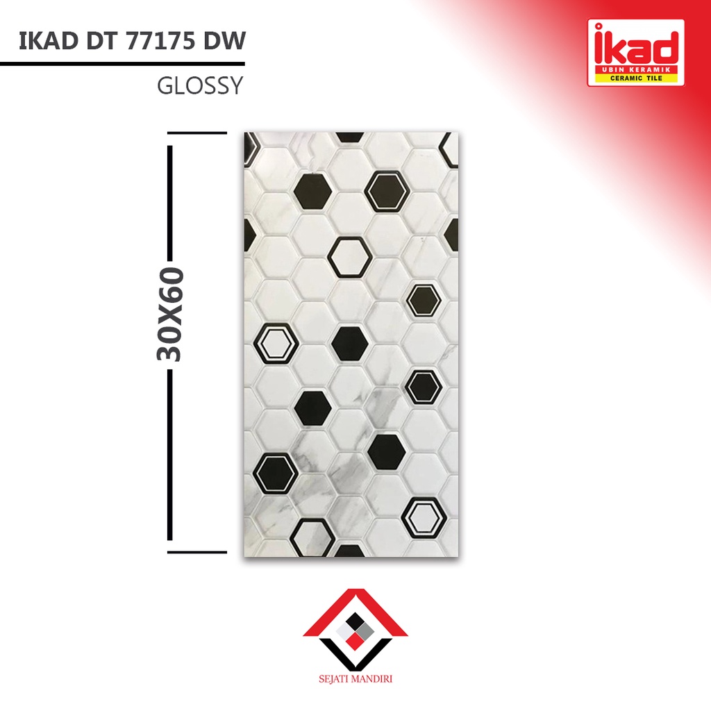 

Keramik 30x60 - Motif Abstrak - IKAD DT 77175 DW