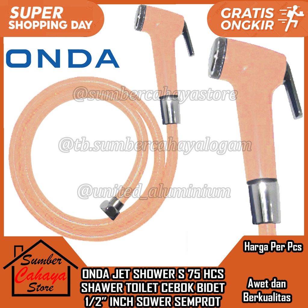 Jet shower Toilet ONDA S 75 HCS S75 S75HCS bidet Shawer cebok sower spray Sawer Kloset Closet WC Sem