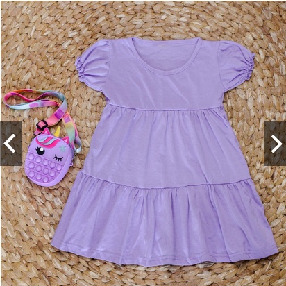 DRESS EIKO BABYDOLL ANAK / DASTER ANAK YUKI/ DRESS ANAK BABYDOLL POLOS 1-6 TAHUN