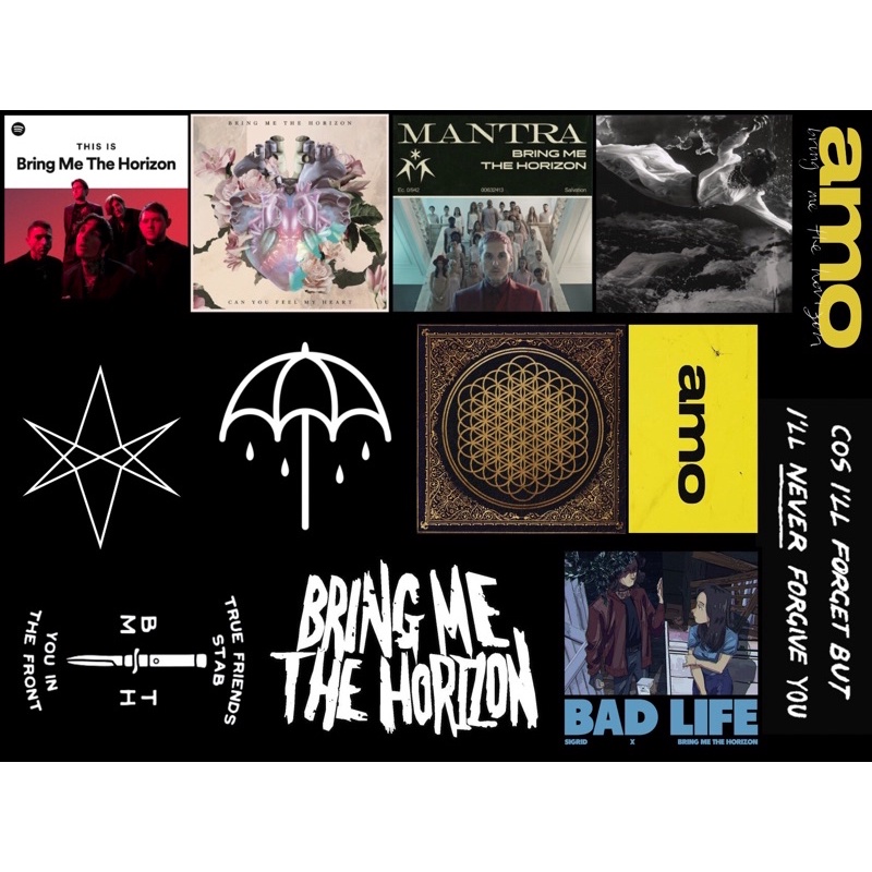 sticker pack bring me the horizon satu set a4 stiker helm aesthetic stiker skin laptop