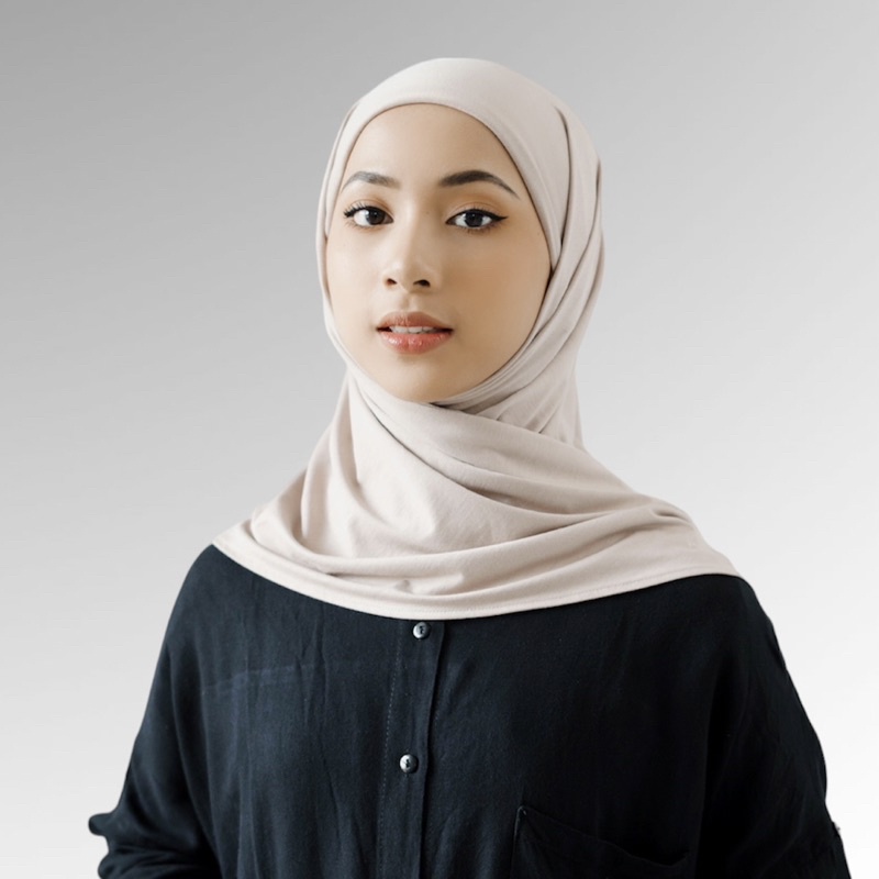 Mecca Instant Hijab Segitiga Bahan Kaos Breathable (2in1 plus inner)