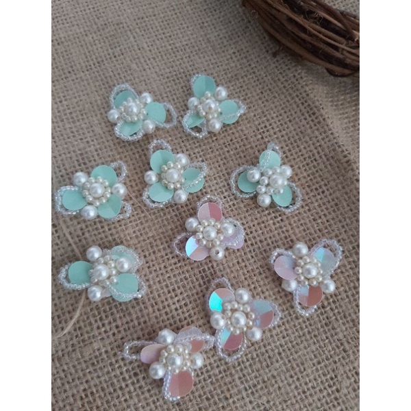 aplikasi bunga payet 3d kebaya/gaun