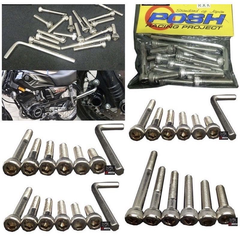 BAUT BLOK MESIN RXKING RXK 1 SET PLUS KUNCI L ANTI KARAT BAUT BLOK MAGNET RXKING RX KING