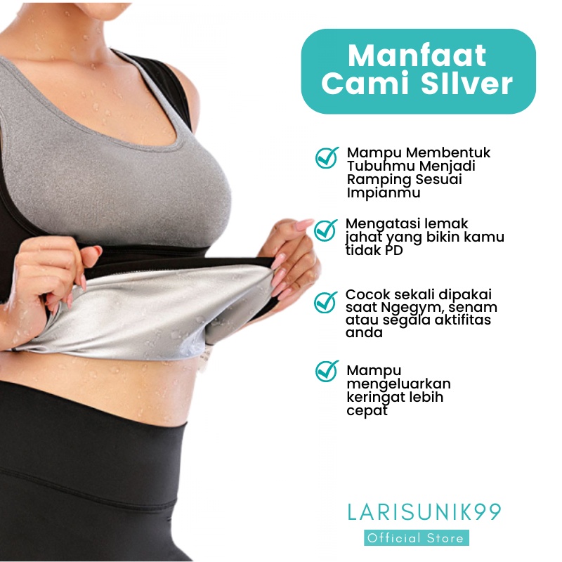 Korset Pelangsing Tubuh Solania Cami Silver Pakaian Dalam Korset silver ganda Underwear