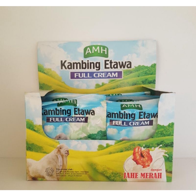 

Susu kambing etawa Amh original full cream rasa jahe isi 10 saset