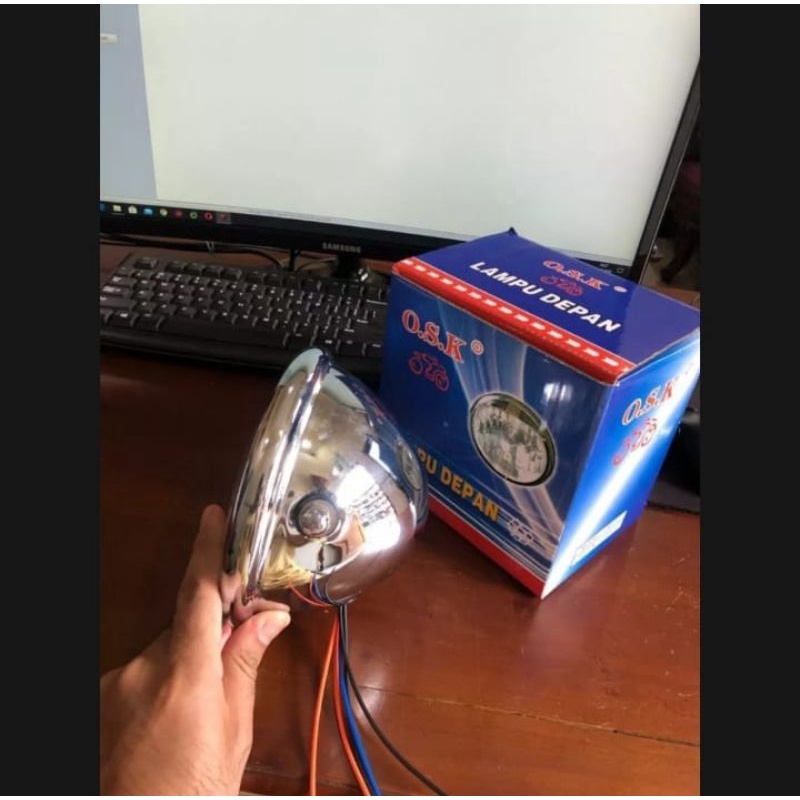 Lampu Depan Motor Cb Gl Tiger Vixion Scorpio Jute Pesek 5.75 Inci Kualitas Terbaik