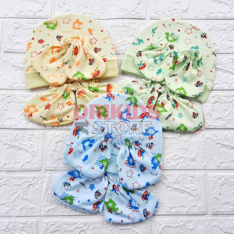 Topi Set Bayi Baru Lahir Kupluk Sarung Tangan Kaos Kaki 1 Set Murah