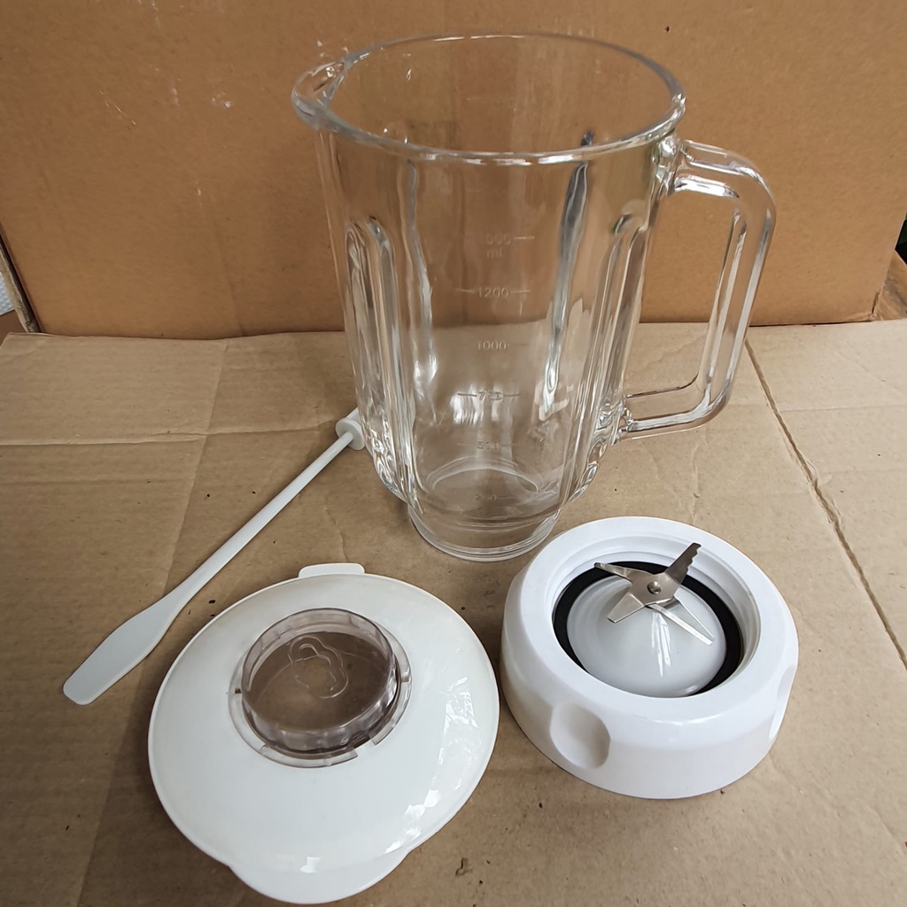 SET GELAS KACA BLENDER PHILIPS HR 2815 JADUL